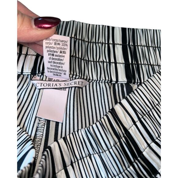 NWOT Victoria’s Secret Ruched-waist Stripe Satin Sleep Short  Lounge Shorts SM - Picture 4 of 6